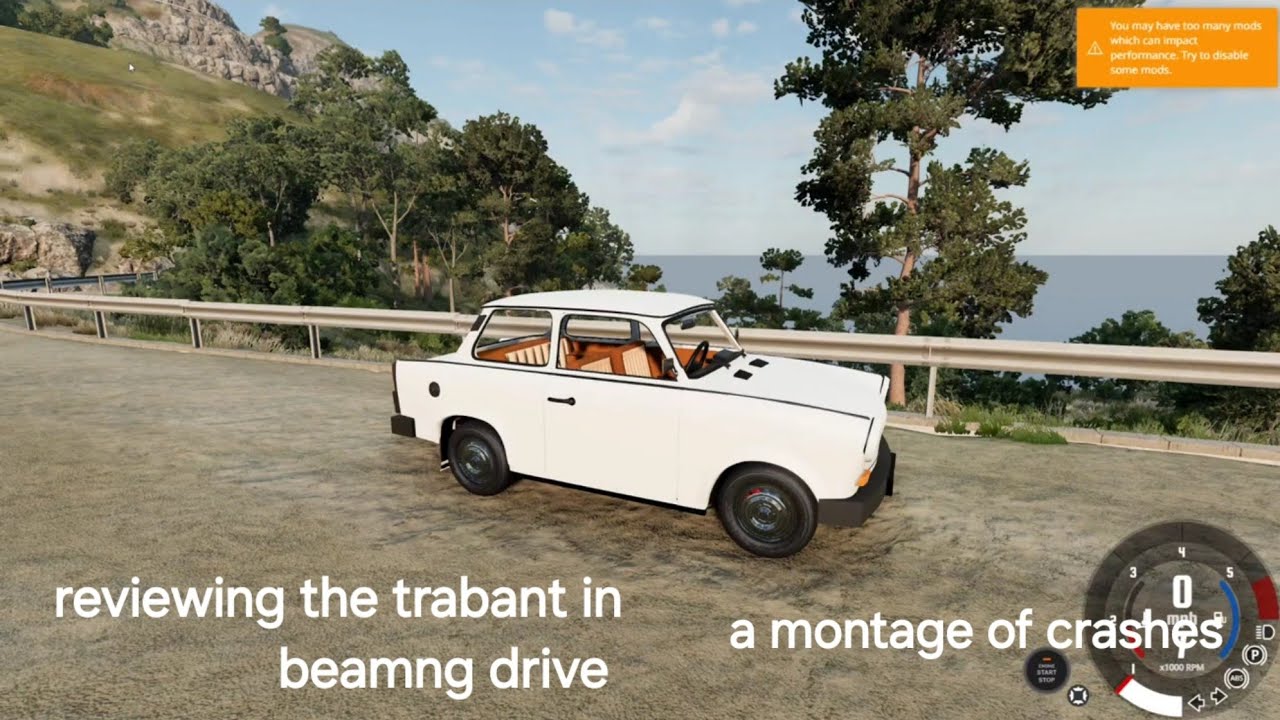 Reviewing the trabant in beamng drive (with a montage of crashes)