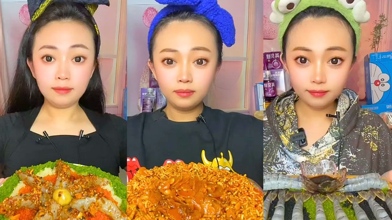 Spicy Seafood Bowls with Shrimp, Roe, and Crunchy Chili Mix
