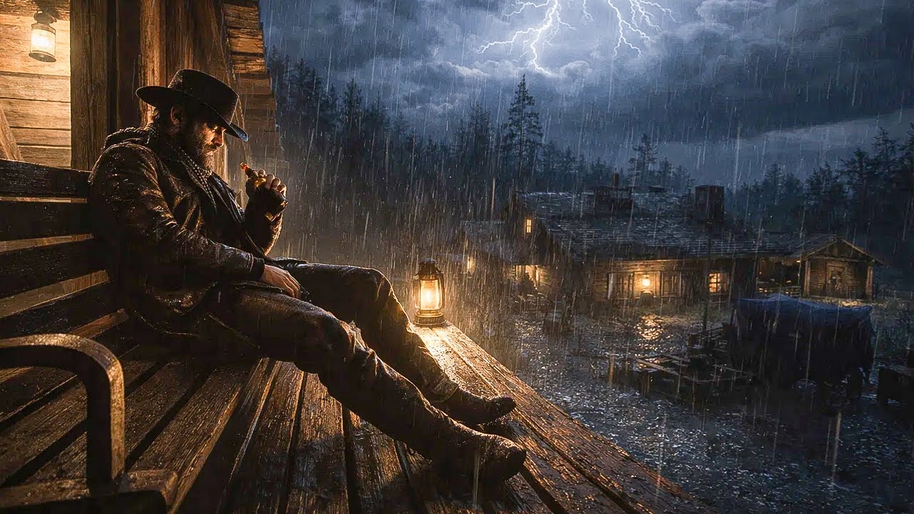Arthur's Lonely Moment Under a Barn Roof During Heavy Thunderstorm | RDR2 ASMR