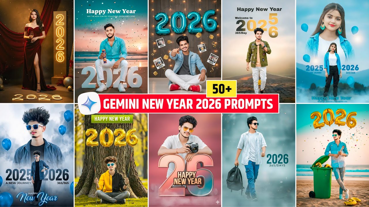 50+ Gemini New Year 2026 Photo Editing Prompts | Happy New Year Photo Editing | Gemini Photo Edit