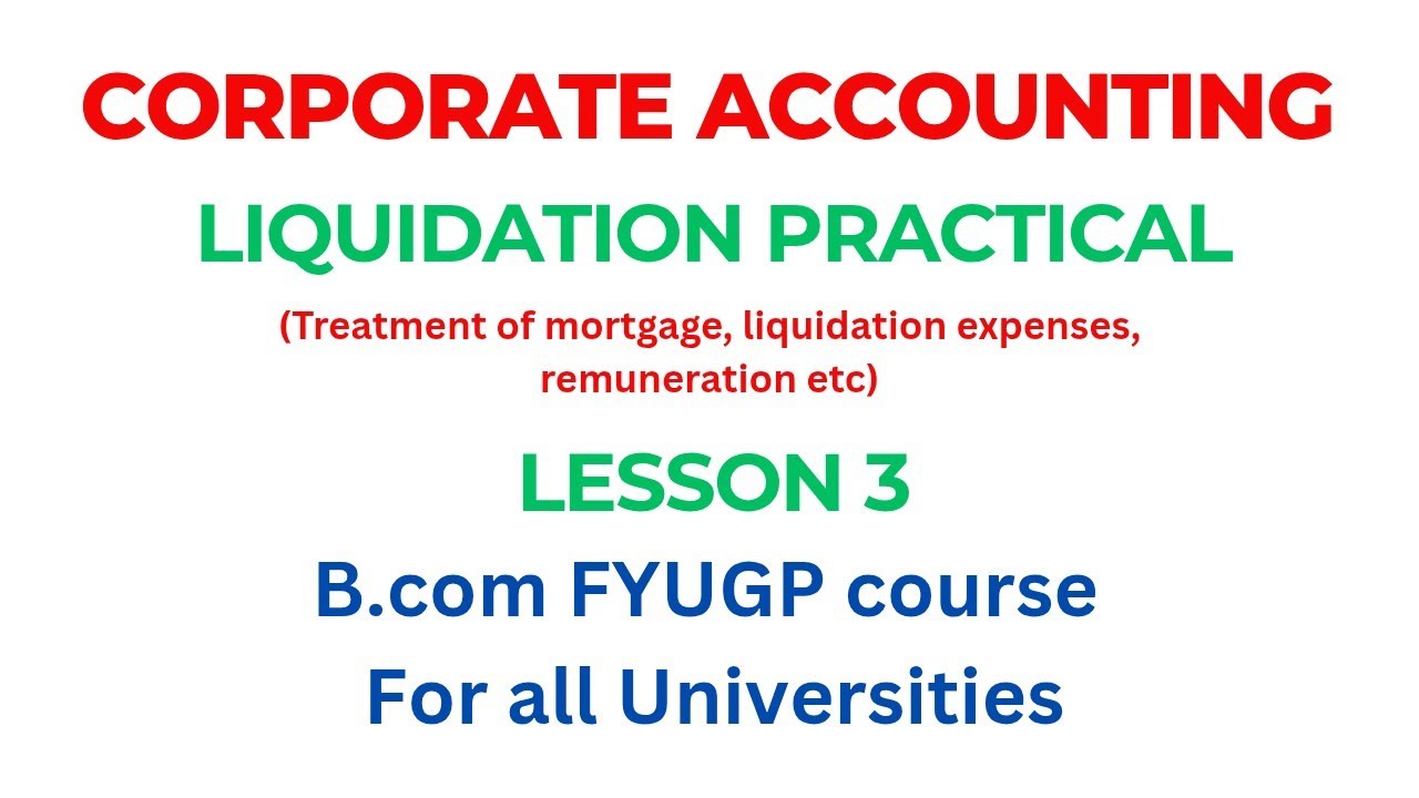 Liquidation of Company practical problems 3