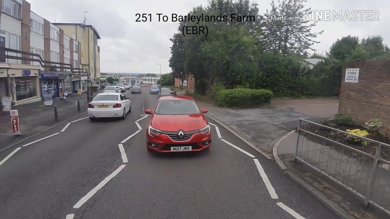 Full route visual. 251 Shenfield Rail Station - Barleylands Farm.  MOO177.