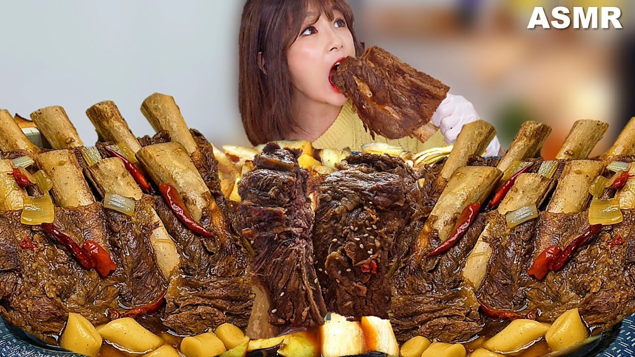 🍖역대급 크기 대왕소갈비찜 🍖야들 쫄깃한 갈비찜 잘익은 파김치 김장김치 GIANT Korean Beef Ribs!! MUCKBANG EATINGSHOW | ASMR