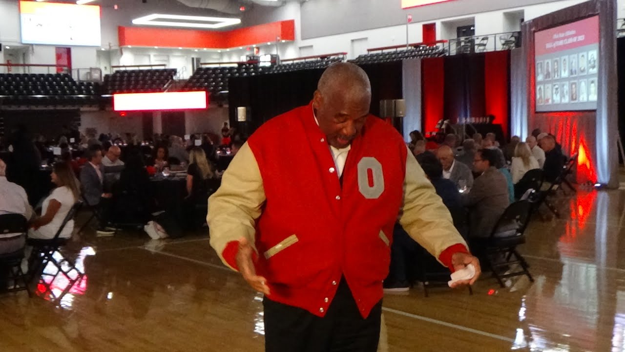Surprise: Gene Smith presented honorary Ohio State letter and jacket
