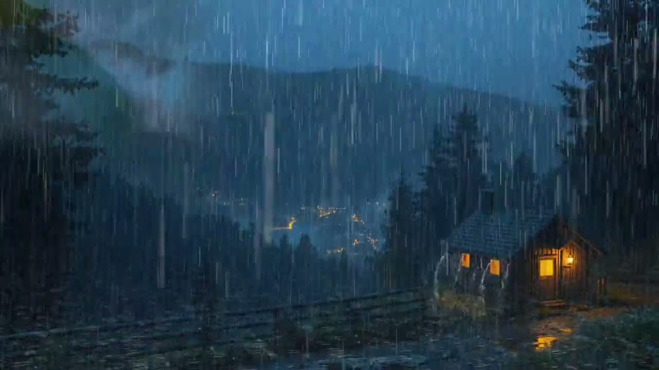 Heavy Rain on Window for Sleeping | Relaxing Rain ASMR Ambience and Thunder Sounds