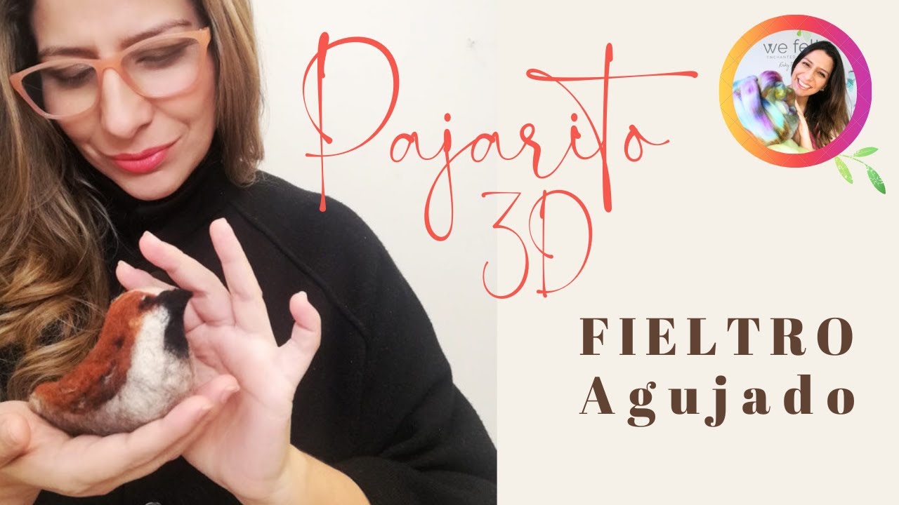 Pajarito 3d en Fieltro Agujado
