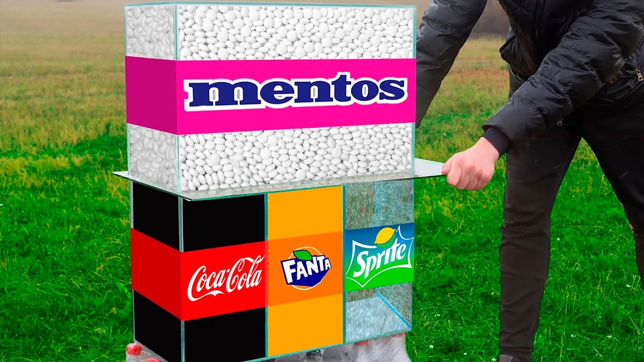 Experiment: Coca Cola & Fanta & Sprite VS Mentos