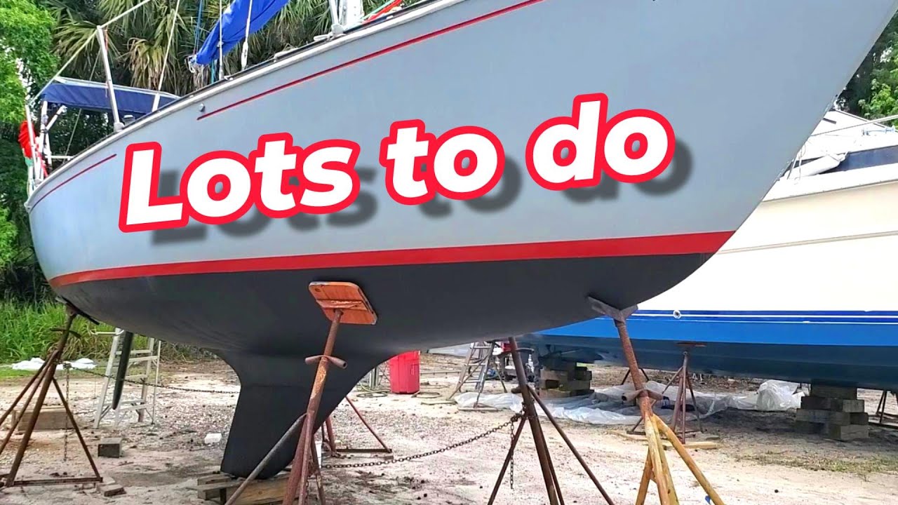 Boat projects on the hard, DIY sailboat project out of the water #sailboat #sailing