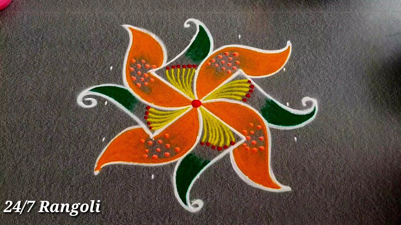 5x3x3 Dots New Flower Muggulu 🍀 24/7 Rangoli 🌺 Latest Kolam Designs 🍀 Geethala Muggulu 🌺 Ugadi Kolam