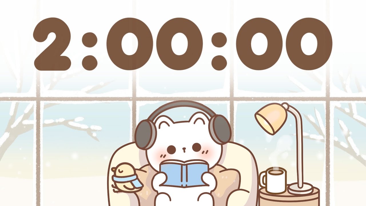 2 Hour Timer 🐱 2 Hr Study Timer for Classroom Focus