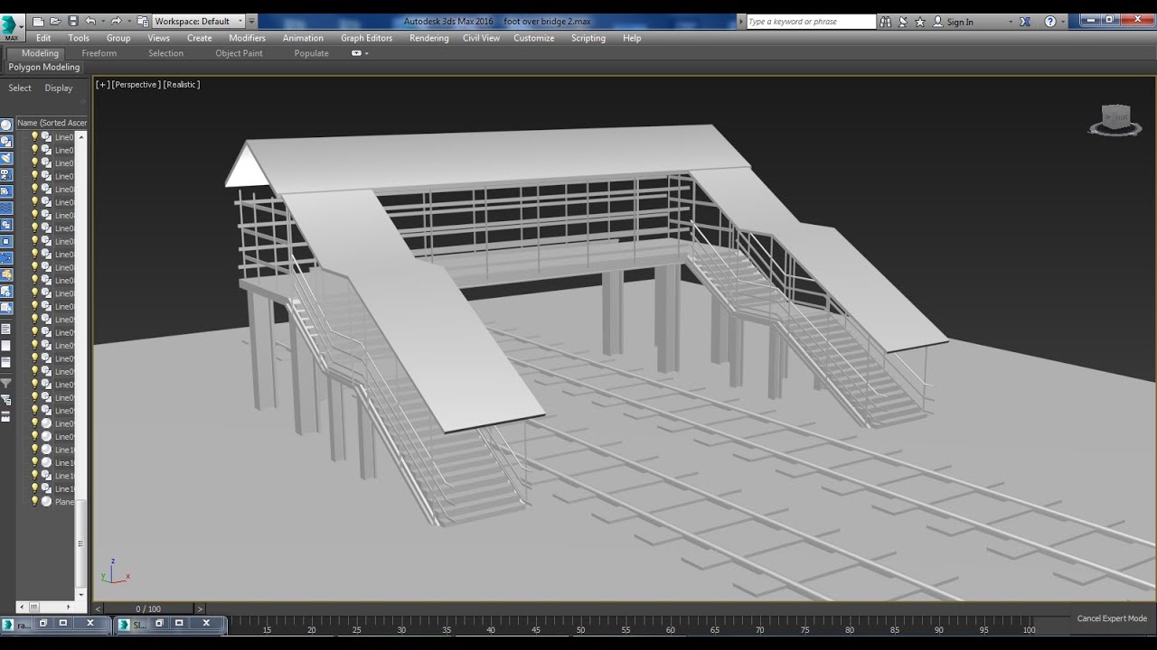 Tutorial on Modeling a Railway Foot Over Bridge in 3dsmax ( Part 2 ) ( Hindi Tutorial )