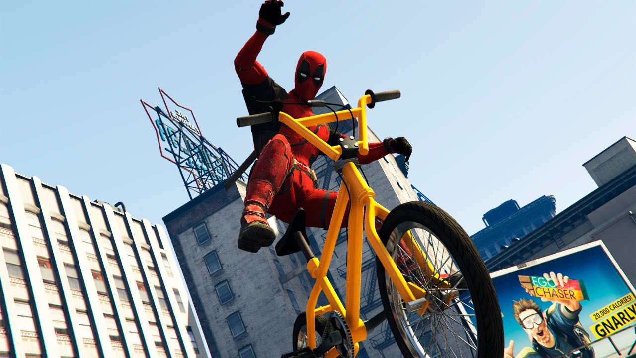 GTA 5 Stunning Ragdolls #102 - Deadpool And Spiderman - (Super Jump BMX Fails)
