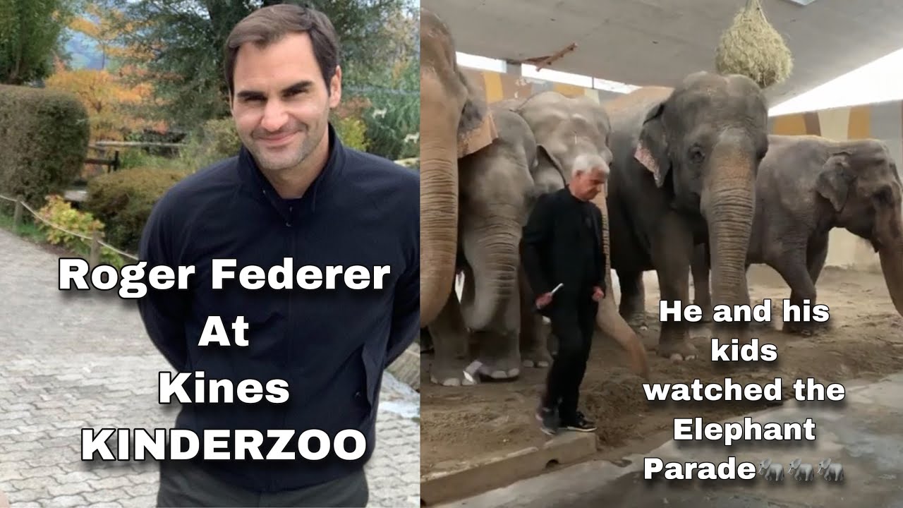 Roger Federer visits KINDERZOO with his kids, witnessed elephants parade and interact with fans