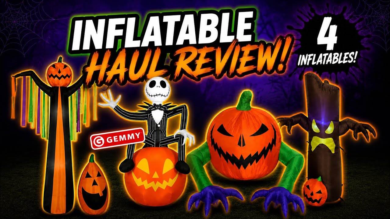 I Just Got 4 NEW Gemmy Inflatables.. and One Is GIANT (Review) #halloween #christmas #inflatables 