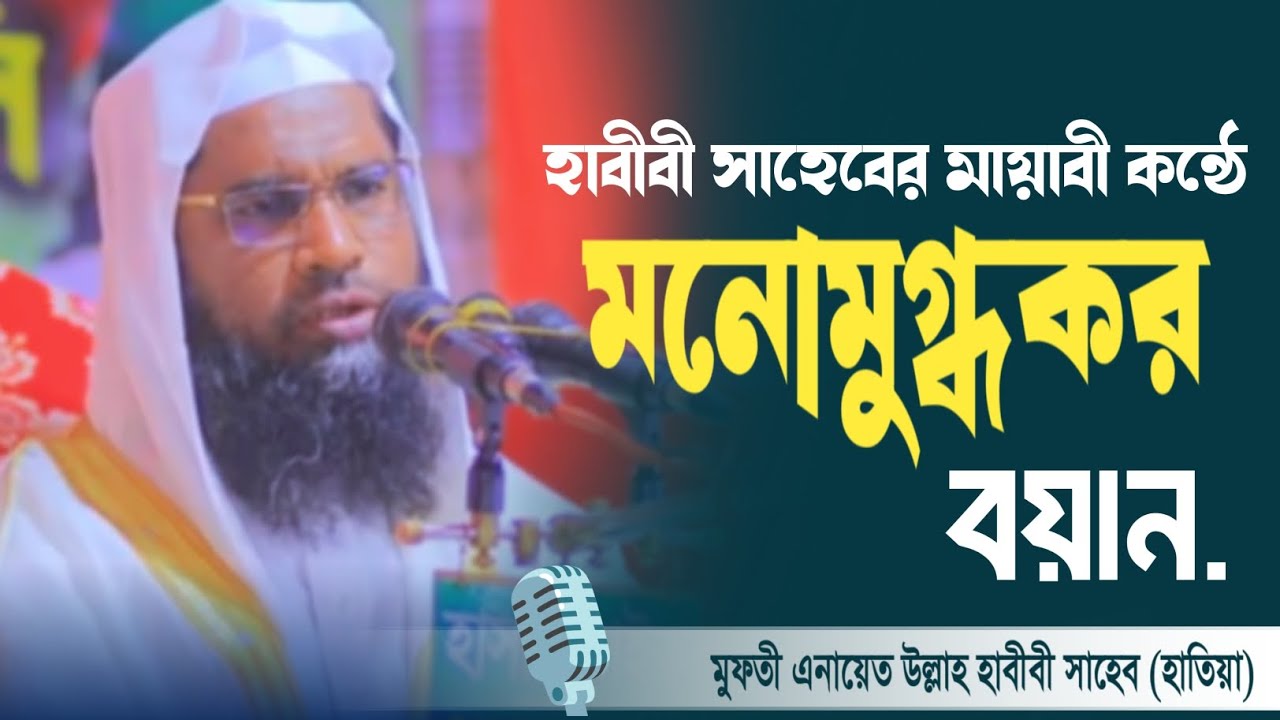 হাবীবী সাহেবের মায়াবী কন্ঠে মনোমুগ্ধকর বয়ান..!  মুফতী এনায়েত উল্লাহ হাবীবী সাহেব হাতিয়া