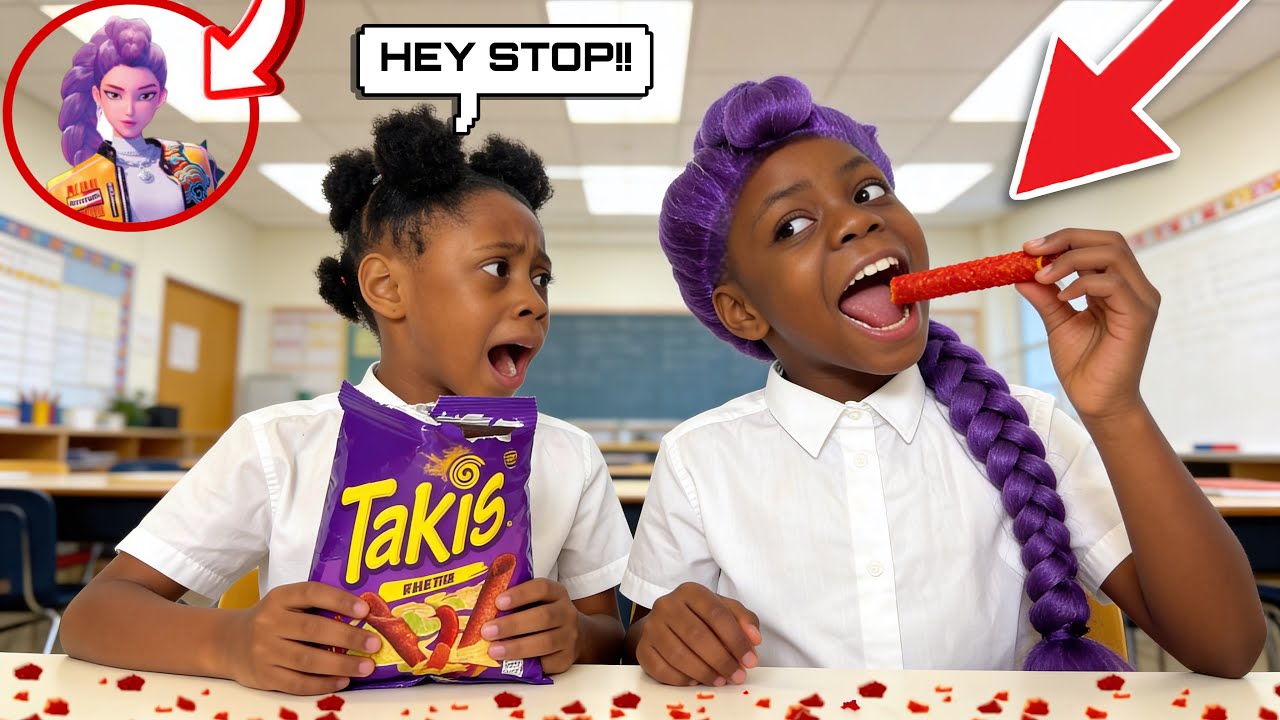 KPOP DEMON HUNTERS SNEAK TAKIS TO SCHOOL | Sasha&Asher