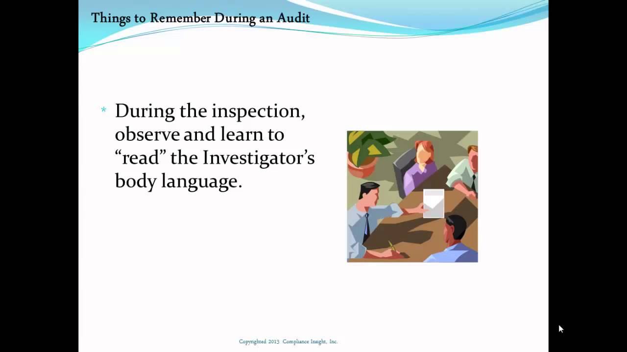 FDA Inspection Do and Don't List