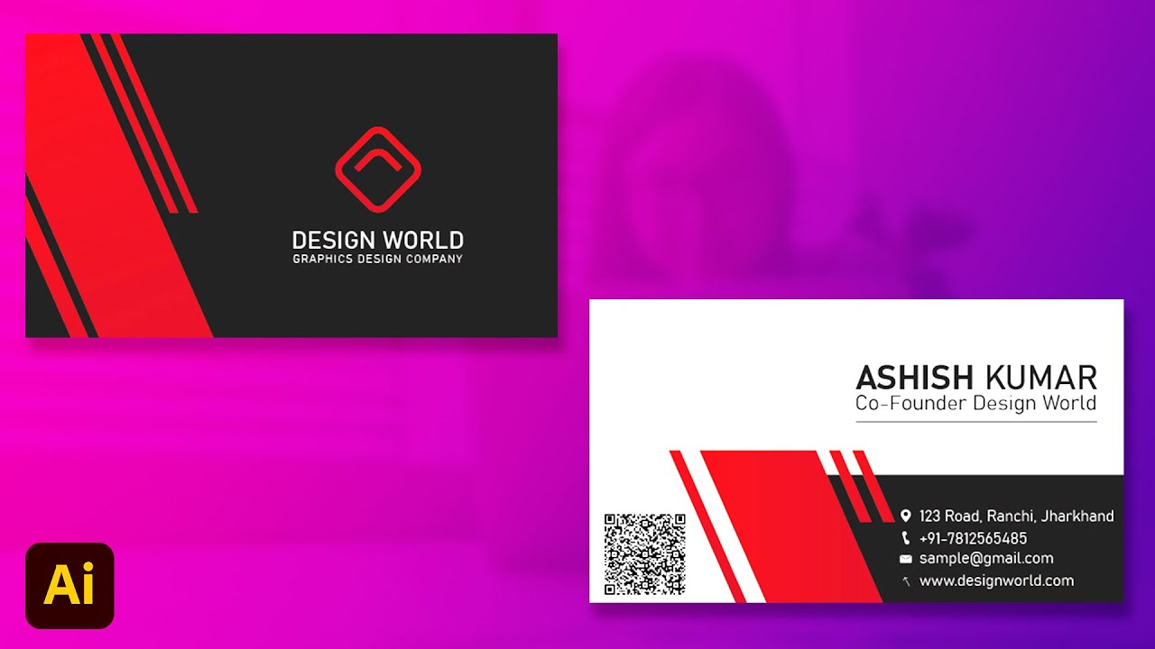 Visiting Card Design in Adobe illustrator | Hindi | Graphics Designing Tutorial