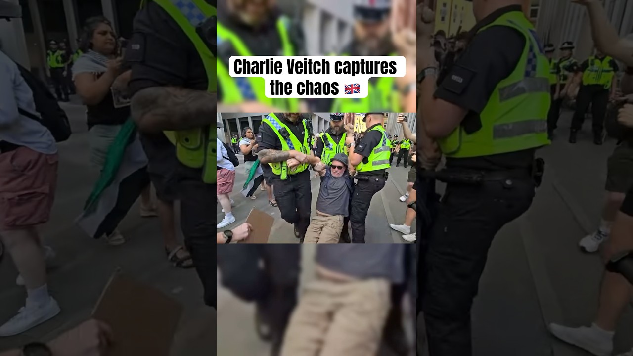 BREAKING: Police Shut Down Illegal Palestine Protest in the UK 🔥 #CharlieVeitch #shorts