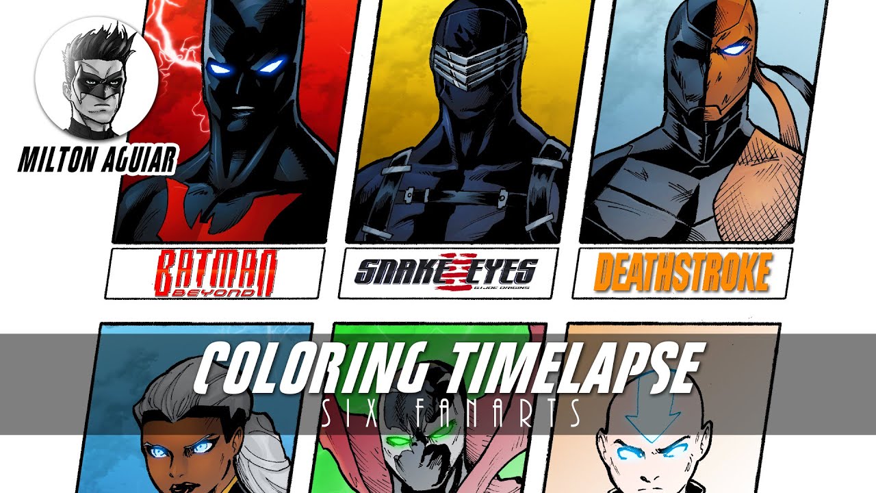 Six Fanarts COLORING (Timelapse) - Photoshop