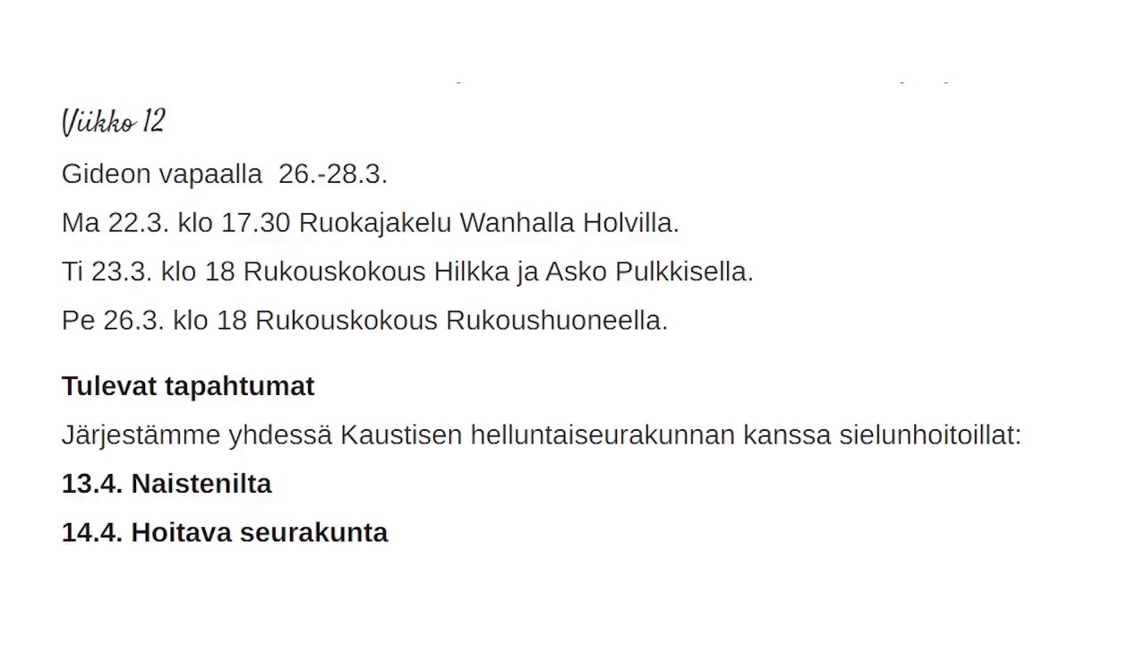 Vetelin-Halsuan helluntaiseurakunta &ndash; livestriimi