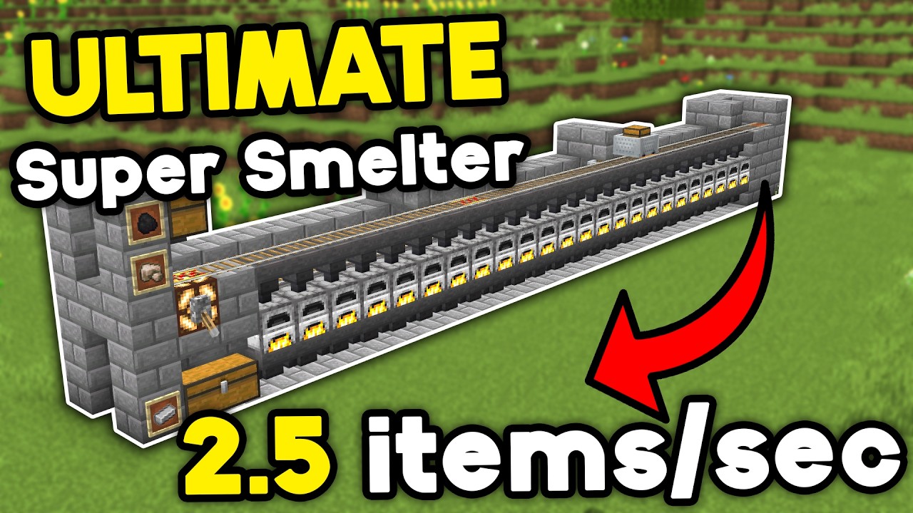 Easiest Super Smelter Minecraft Bedrock 1.21 (2025)
