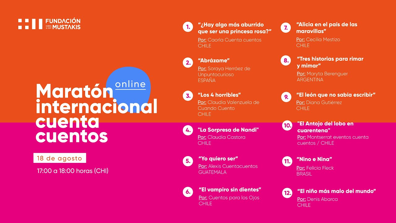 Maratón Internacional online de Cuentas Cuentos (Sesión 1) |  Fundación Mustakis