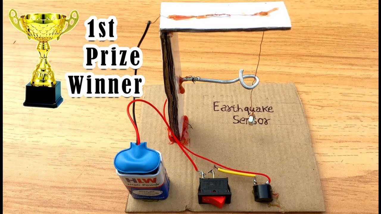 How to make Earthquake Alarm Working Model / School Science Project 2022 , Earthquake Sensor