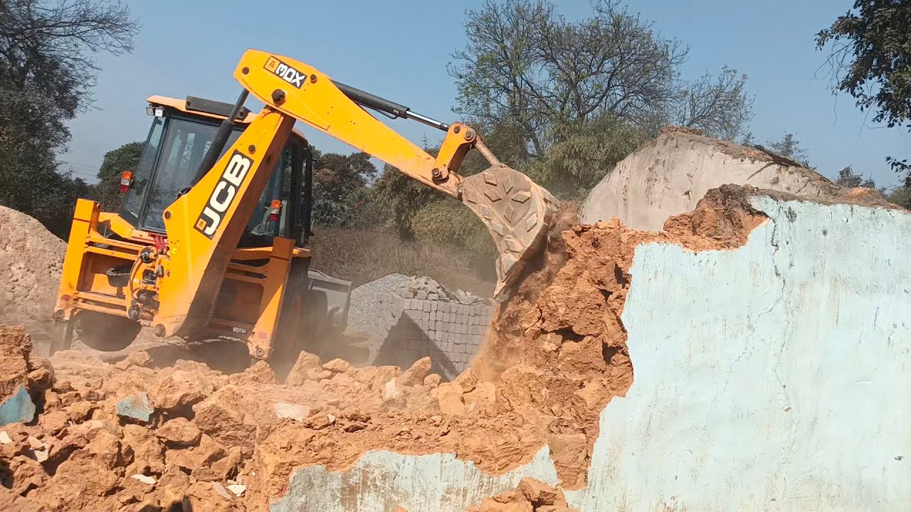 Jcb 3dx old home thod ke new ghar | futting 1990 का कच्चा मकान बना है इतना मजबूत है 😍 #sahebjcbvlog 