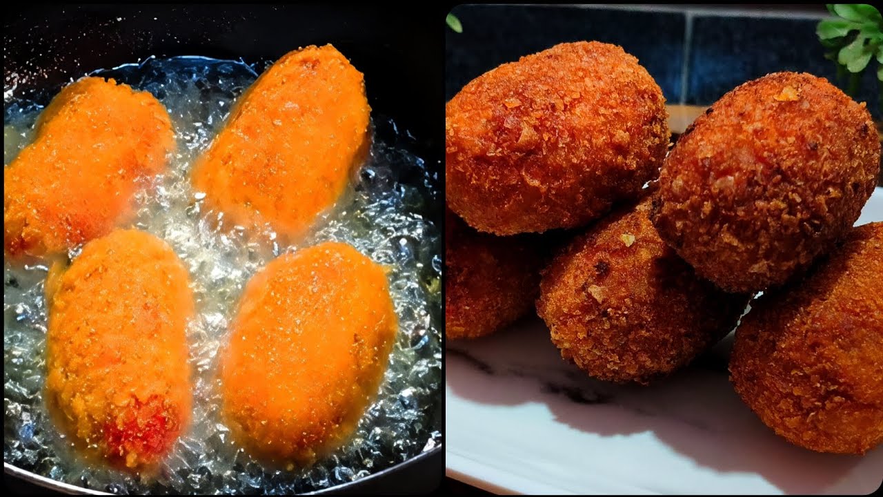 Crispy Stuffed Potato Cutlets: Easy Veggie Snack Recipe!