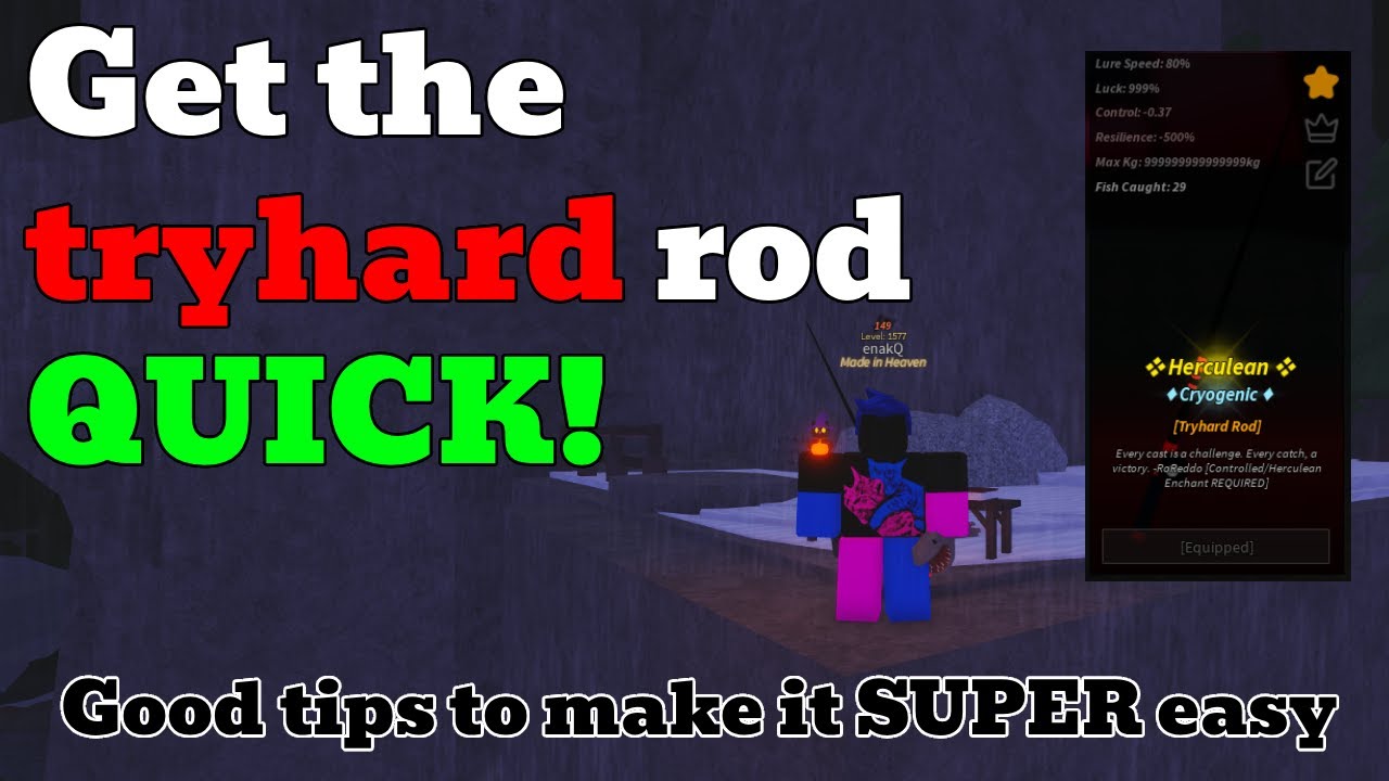 How to get the TRYHARD rod in fisch EASY (ROBLOX GUIDE)