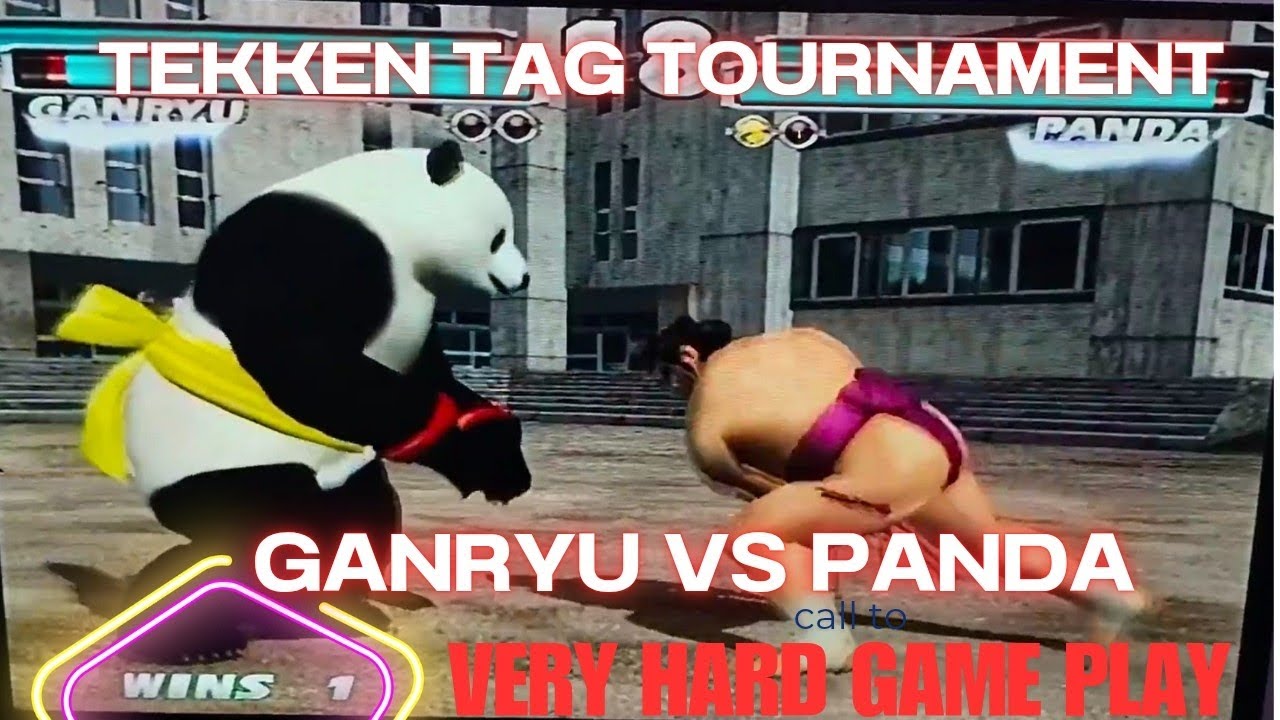 Tekken Tag Tournament Very Hard Game Play 🔥 GANRYU VS PANDA 🕹️