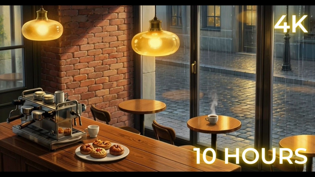 Paris Cafe Rainy Day 10 Hours Vintage Jazz Ambience for Focus Study & Unwinding, Relaxing Restaurant