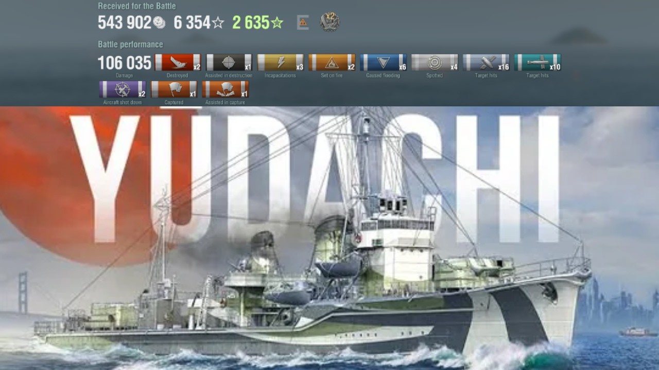 World of warships - Yudachi great game not sure how the Aircraft carrier didn't sink me!
