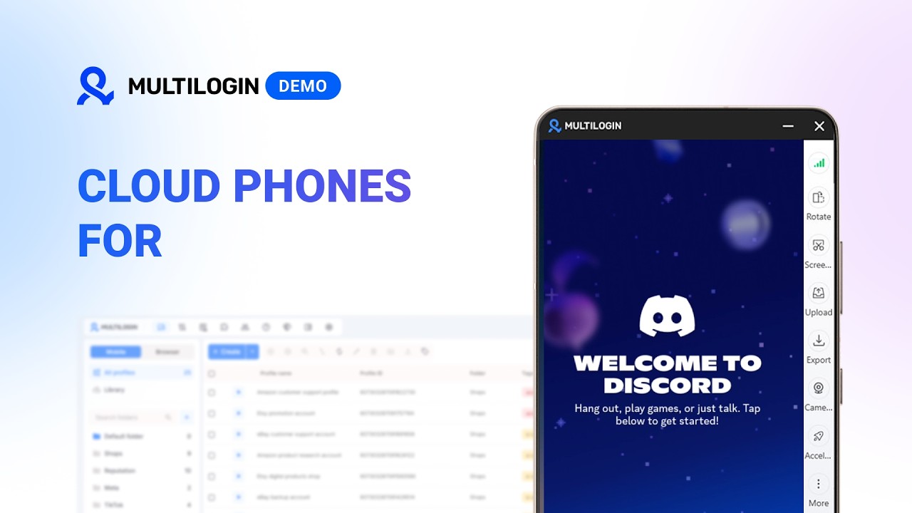 Run multiple Discord accounts with cloud phones in Multilogin