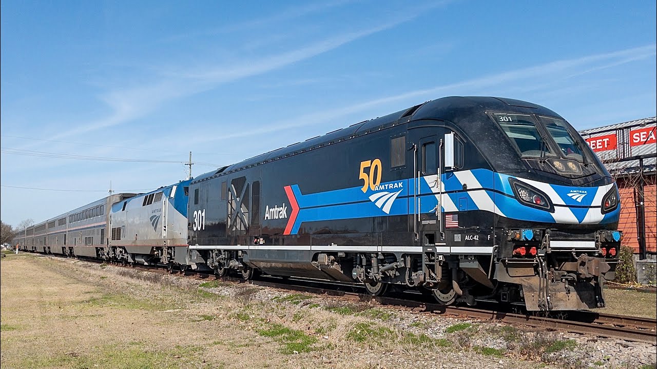 AMTK P059 South departing Hammond, LA with AMTK 301 &ldquo;Day One&rdquo;