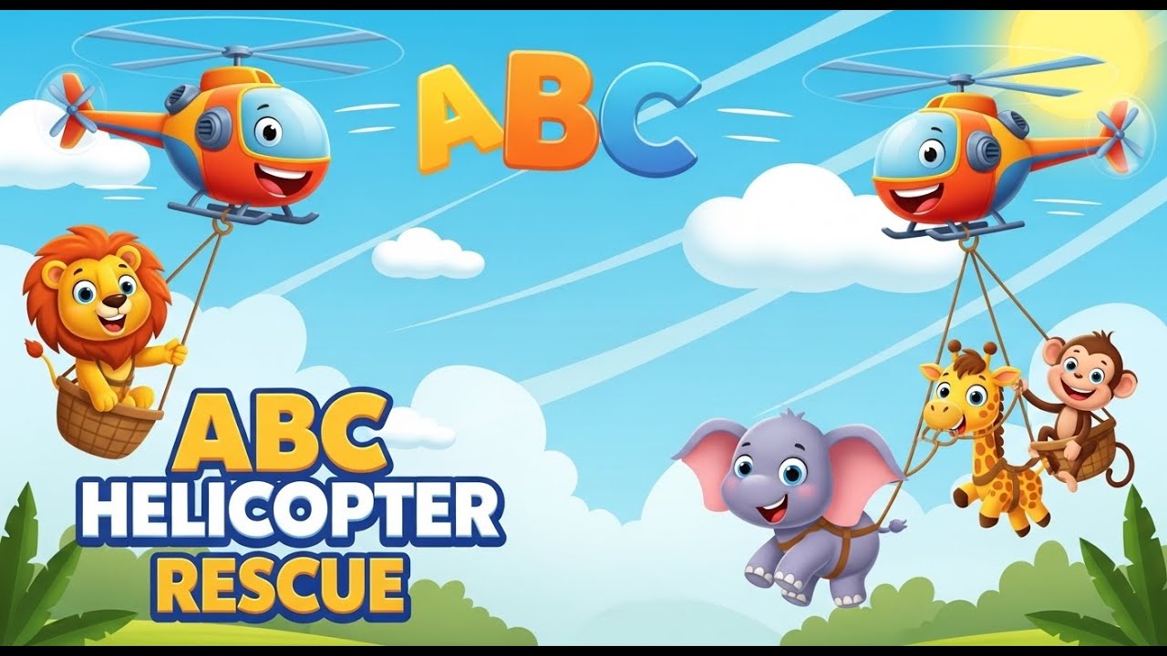 Вертолеты ABC помогают животным 🚁🦁 | Изучаем алфавит | Спасательное приключение для детей