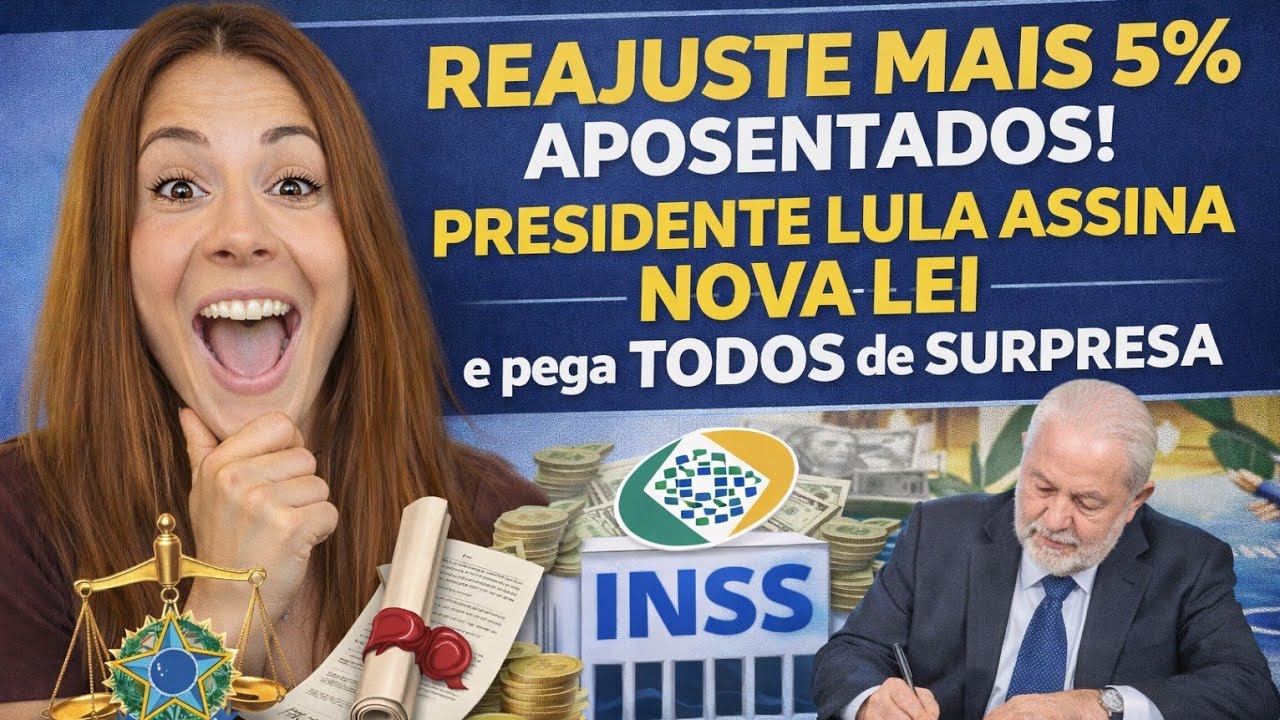 COISA BOA! REAJUSTE MAIS 5% APOSENTADOS! PRESIDENTE LULA ASSINA NOVA LEI e pega TODOS de SURPRESA 