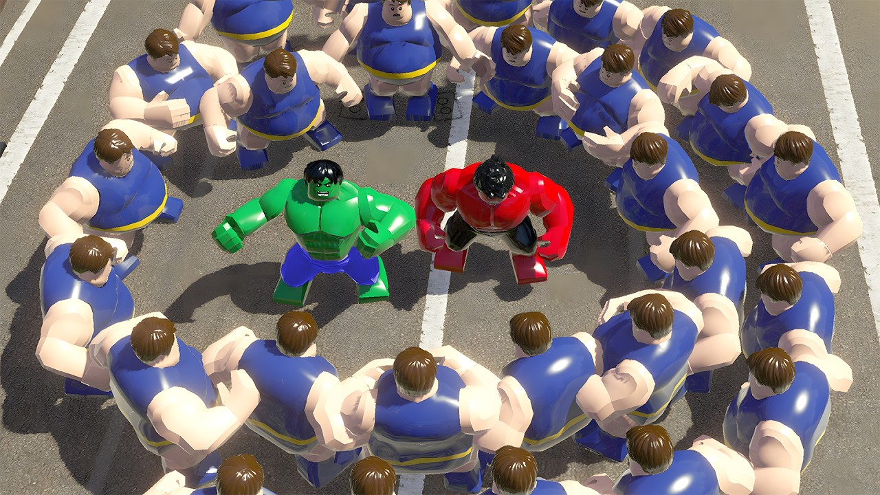 Hulk & Red Hulk vs 100 blob ! Epic Battle in Lego Marvel Superheroes Game