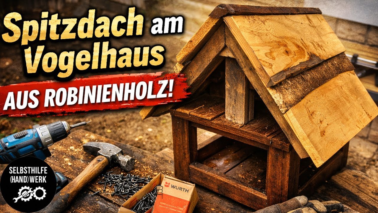 Vogelhausspitzdach bauen – aus extrem haltbarer Robinie