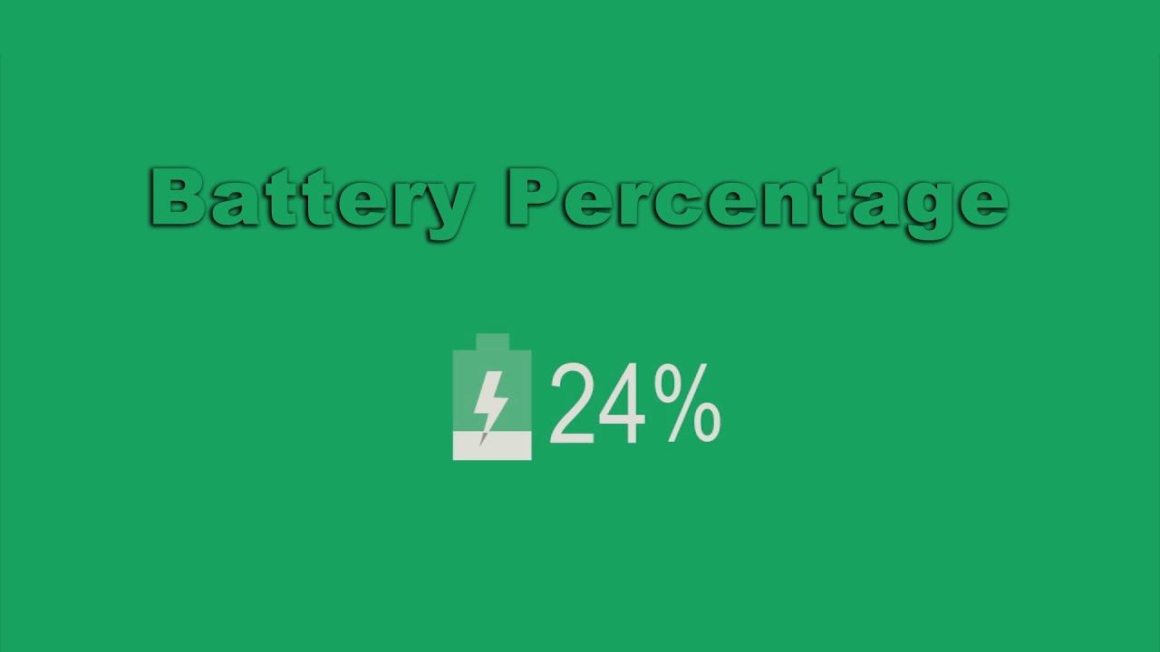 Battery Percentage Green Screen Background (No Copyright)