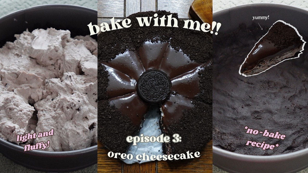 the creamiest no-bake oreo cheesecake 🥣🍰 | ASMR cozy baking #baking #cheesecake #oreo #asmr