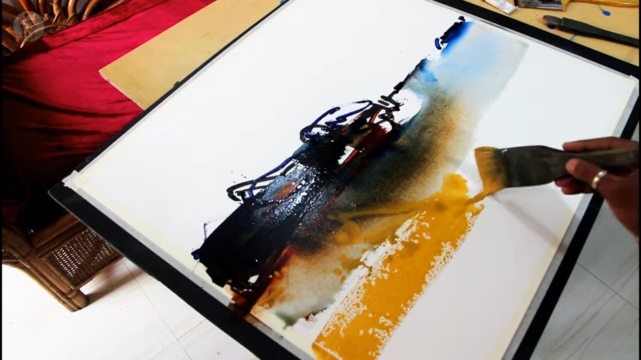 Semi Abstract Painting Techniques | Experimental Landscape In Watercolor | Shahanoor Mamun