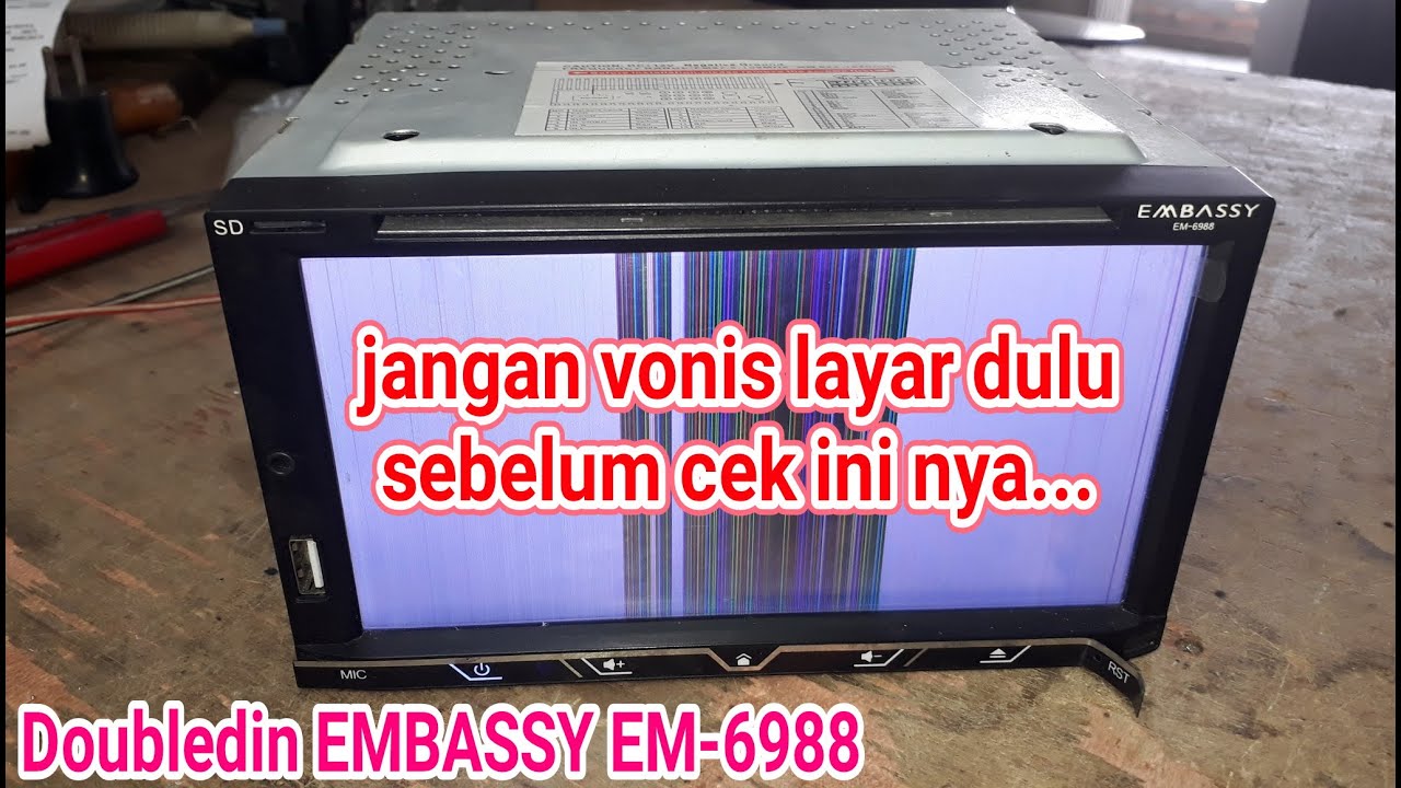 DOUBLE DIN LAYAR BERMASALAH - BLANK PUTIH GARIS GARIS