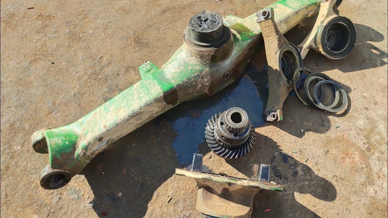 John Deere 5310 4wd front wheel crown pinion repairing Part 1