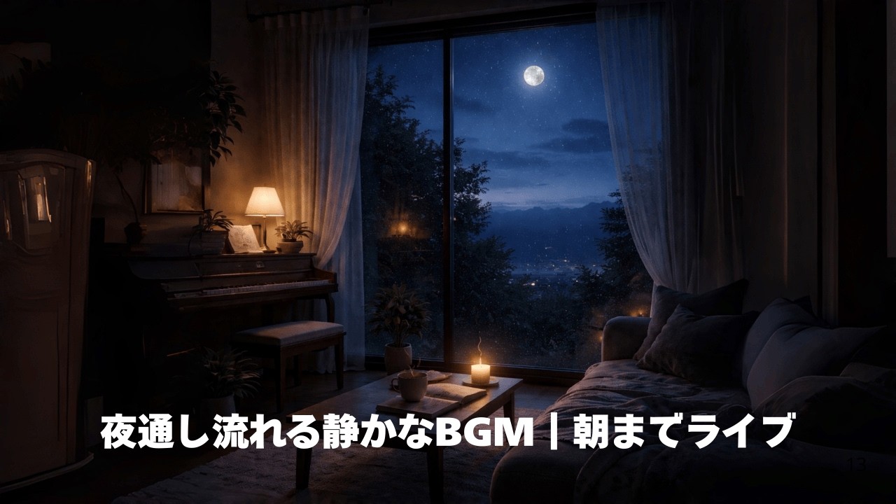 【夜から朝まで】静かなBGMライブ配信｜作業用・勉強用・睡眠用