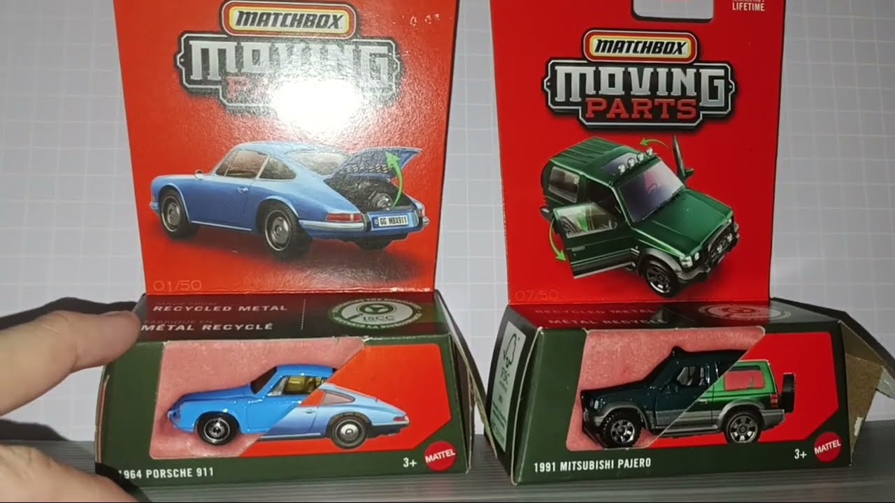 Детали Matchbox Moving Parts — Porche 911 и Mitsubishi Pajero