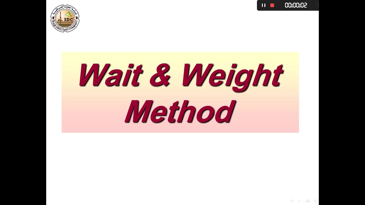 محاضرة رقم 3 /  wait & weight method  طريقة الانتظار والتثقيل