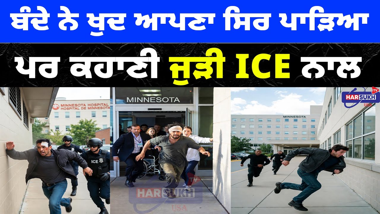 ਬੰਦੇ ਨੇ ਖੁਦ ਆਪਣਾ ਸਿਰ ਪਾੜਿਆ, ਪਰ ਕਹਾਣੀ ਜੁੜੀ ICE ਨਾਲ | ICE | POLICE | USA PUNJABI NEWS UPDATES
