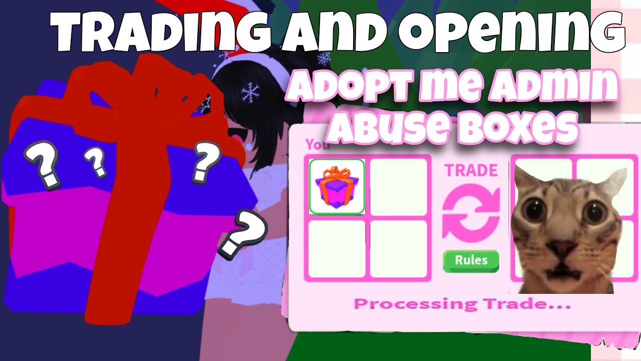 TRADING AND OPENING THE *NEW* ADMIN ABUSE BOXES IN ADOPT ME!!